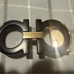 Salvatore Ferragamo Black and Gold Belt